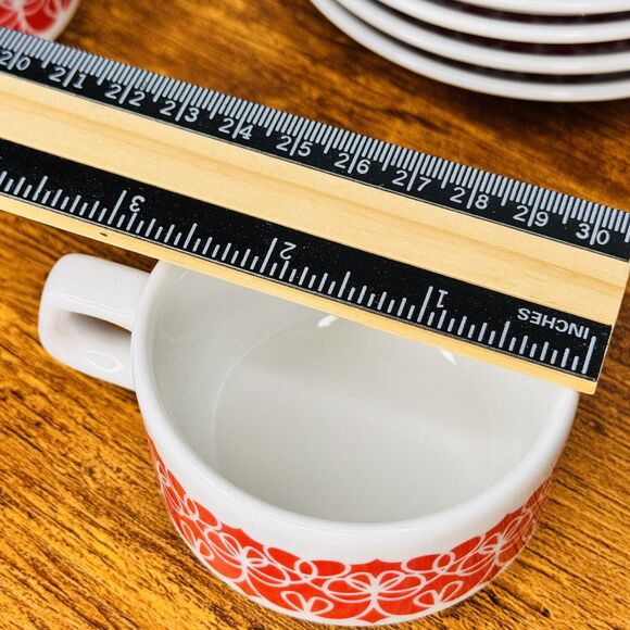 notNeutral Espresso Cappuccino MCM Red White 2 Cups 4 Saucers  3oz. Poland 6pc - Picture 11 of 11